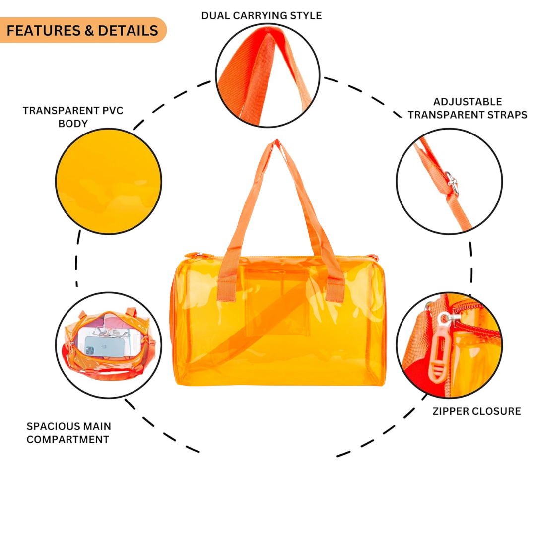 Transparent Waterproof Jelly Duffle PVC Travel & Gym Bag(Can Be Personalised) - Image 9