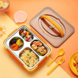 Kids 4 Grid Lunch Box with Soup Bowl & Phone Holder - 1250ml