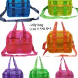 Jelly Transparent PVC Sling Bag with Handle (9.5 × 8.5 × 5 Inches)
