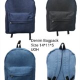 Denim Backpack | Casual Travel & School Bag (14 × 11 × 5 Inches)