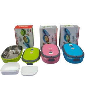 Thermal Food Box Container, Green Insulated Food Container Safe 1 Layer With Salad Box