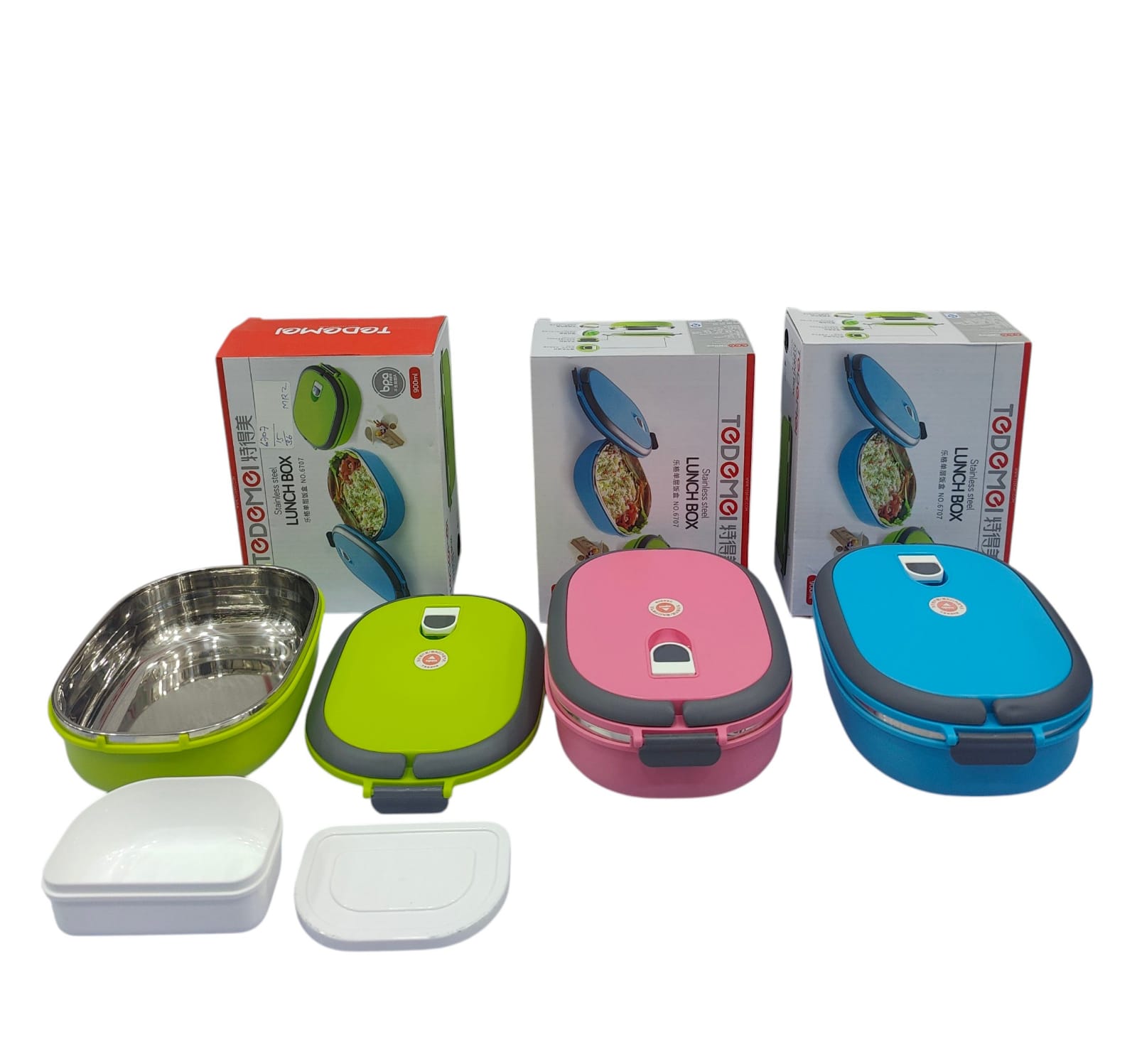 Thermal Food Box Container, Green Insulated Food Container Safe 1 Layer With Salad Box