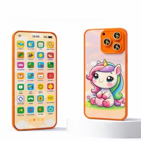 EduPhone Educational Type-C Rechargeable Musical Toy 28 Functions, Alphabet, Numbers, Varnmala, Animal Sounds, Nursery Rhymes in English & Hindi for Age 2 Years to 10 Years