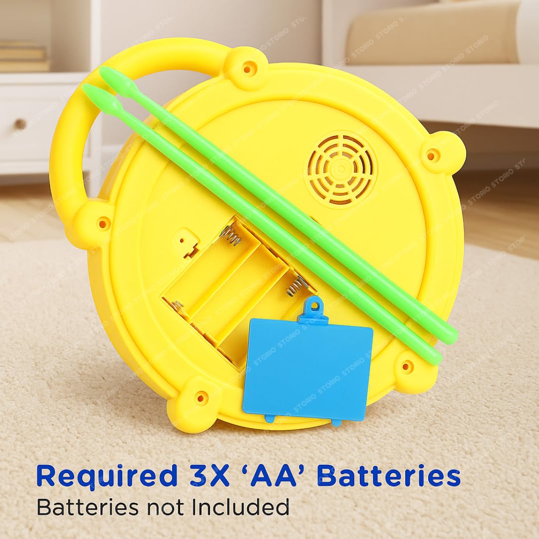 Battery Operated Musical Learning Flash Drum Toy with 3D Lights & Sounds - Image 6