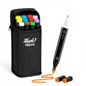 Dual Tip Colorful Art Markers Sketch Pens With Carrying Case