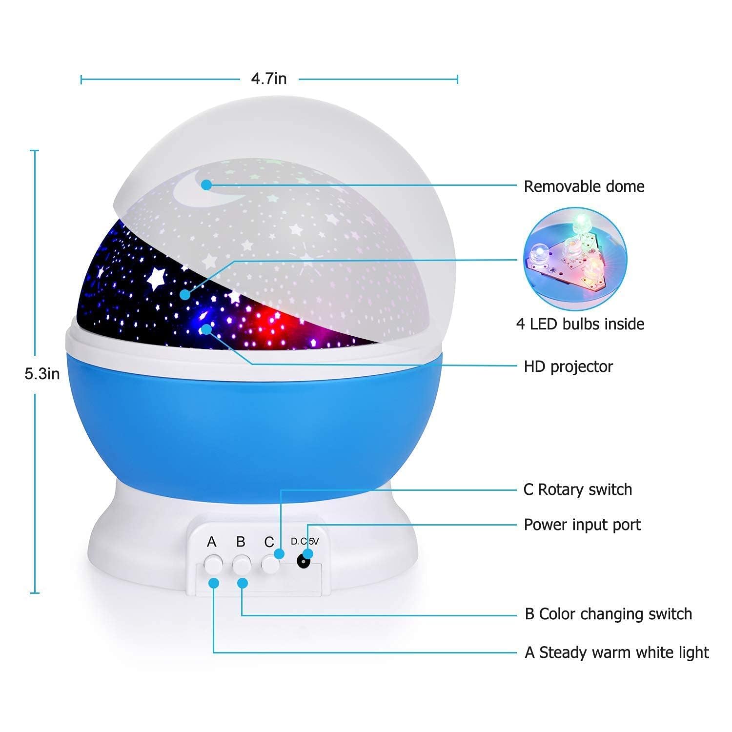 360 Rotating Star Master Galaxy Night Projector Lamp - Image 2