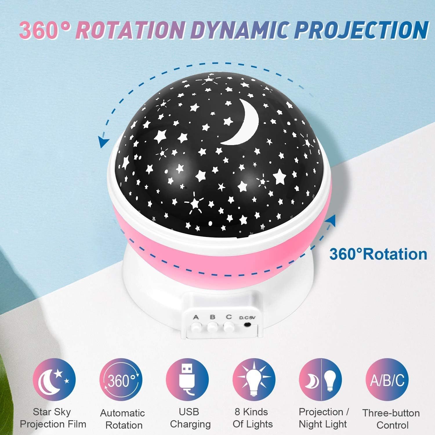 360 Rotating Star Master Galaxy Night Projector Lamp - Image 3