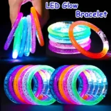 Glow in the Dark LED Bracelets – Luminous Party Bands for Kids & Adults ✨💡🌙 With Random Colors