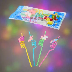 4 PCS Curly Reusable Straws for Kids