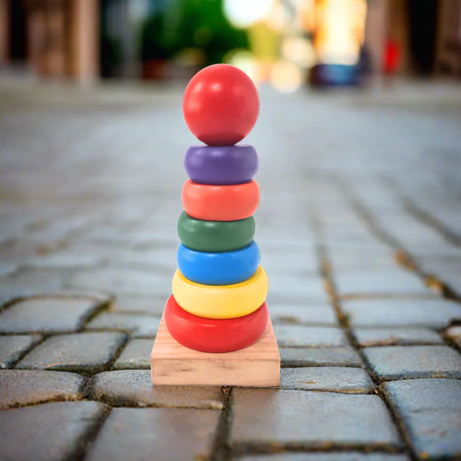 Rainbow Tower Stack Up, Stacking Rings Toy for 3+ yrs