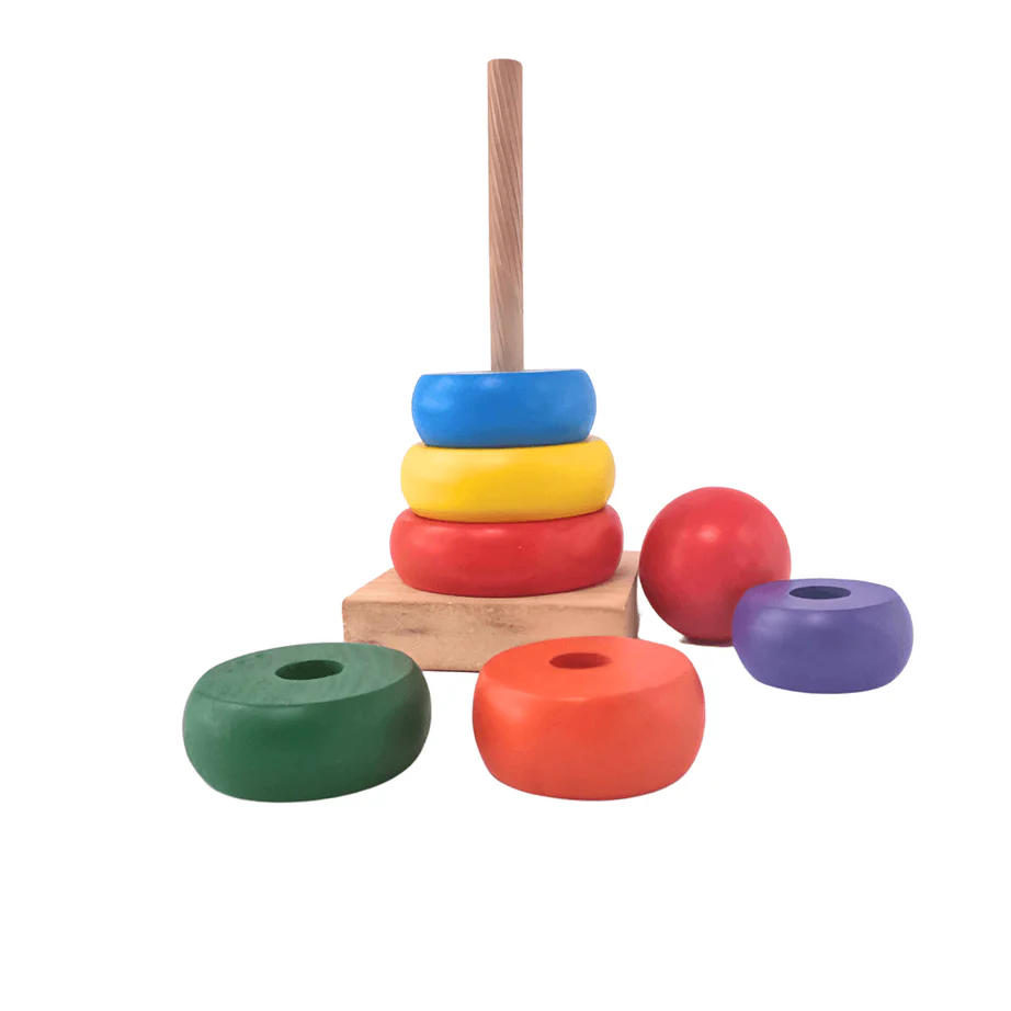 Rainbow Tower Stack Up, Stacking Rings Toy for 3+ yrs - Image 2
