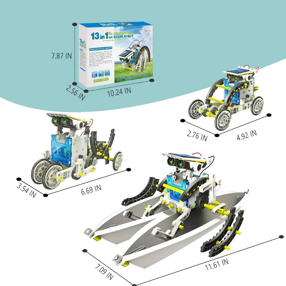 13-in-1 Solar Educational Robot Kit | STEM 13-in-1 Solar Power Robots Creation Toy, Educational Experiment DIY Robotics Kit, Science Toy Solar Powered Building Robotics Set - Image 3