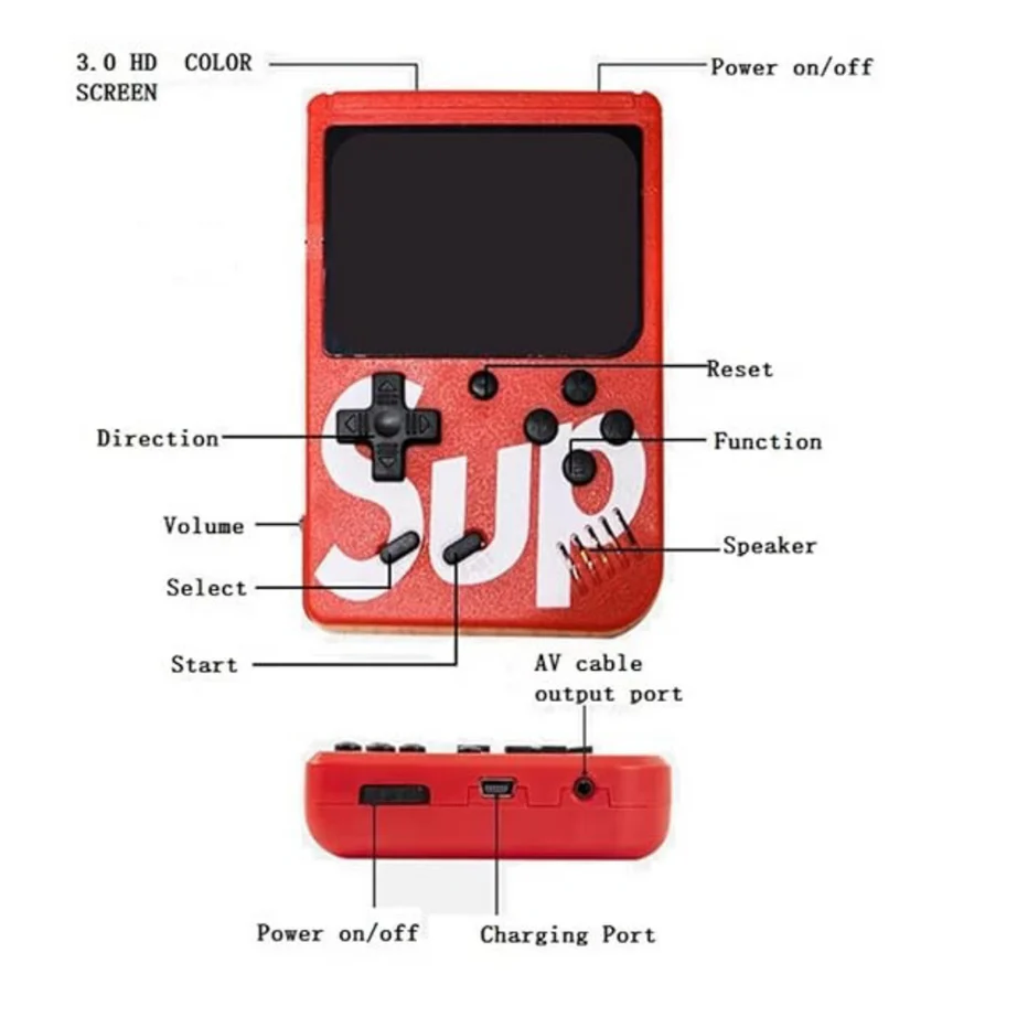 SUP Game Box | 400 in 1 Classic Retro Games | Rechargeable Handheld Console - Image 4