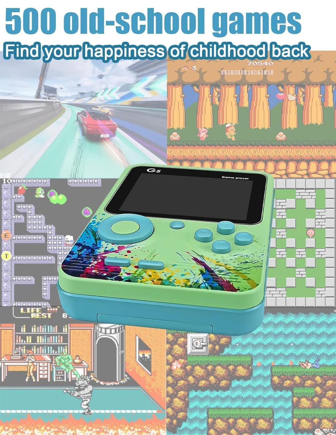 G5 | Retro 500 games | Extra Game Pad | TV Connect | 3” HD Screen - Image 4