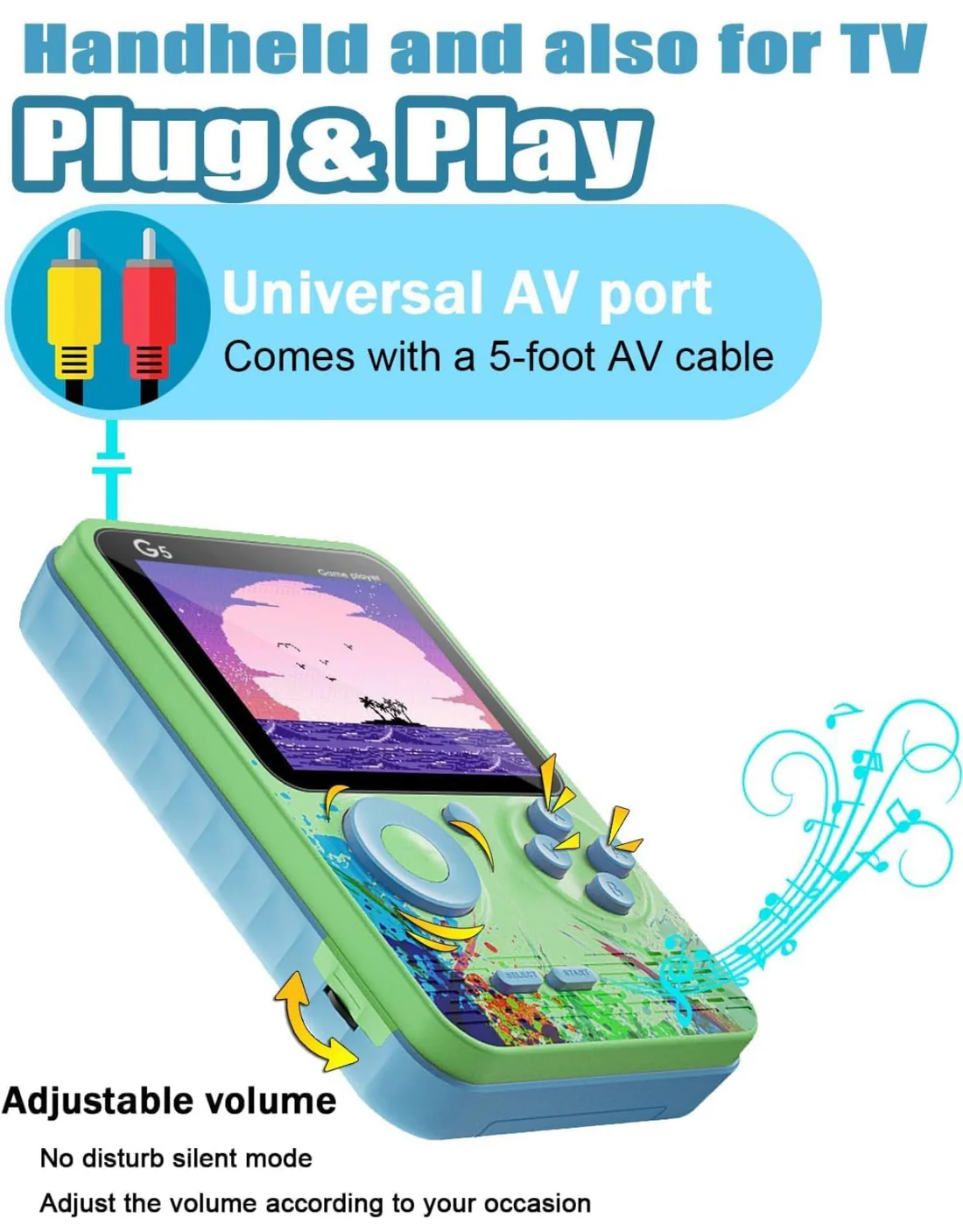 G5 | Retro 500 games | Extra Game Pad | TV Connect | 3” HD Screen - Image 5