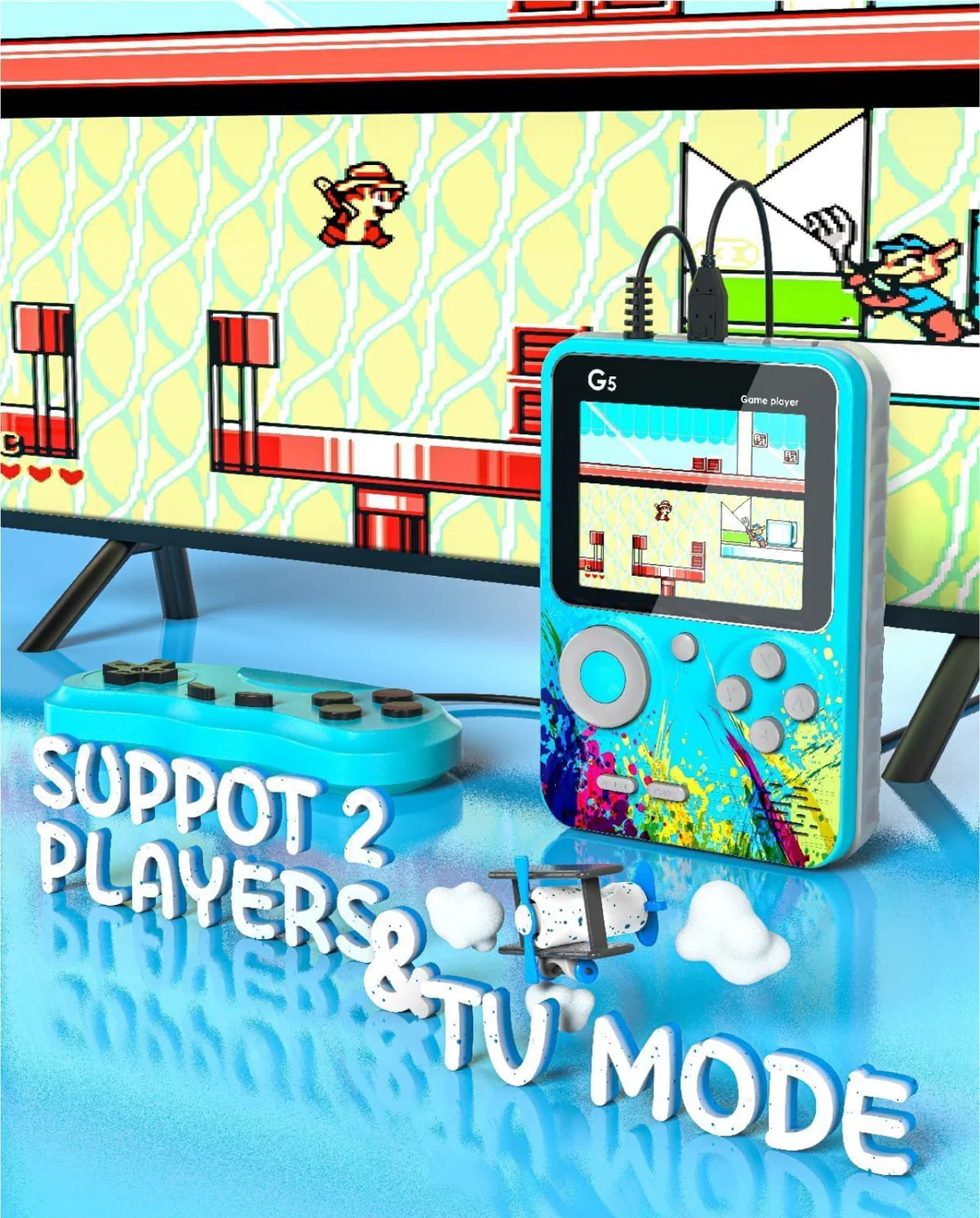 G5 | Retro 500 games | Extra Game Pad | TV Connect | 3” HD Screen - Image 11