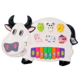 Musical Cow Piano Toy with Flashing Light & Sound for Kid, Early Development Musical Toy