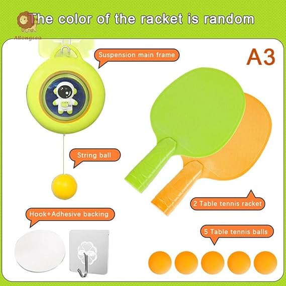 Hanging Table Tennis Trainer Set – Adjustable Self-Training Ping Pong Game - Image 3