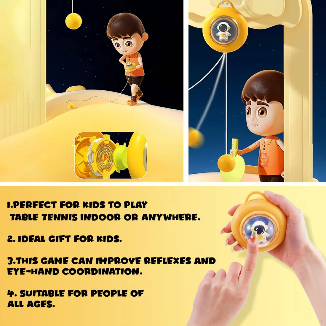 Hanging Table Tennis Trainer Set – Adjustable Self-Training Ping Pong Game - Image 5