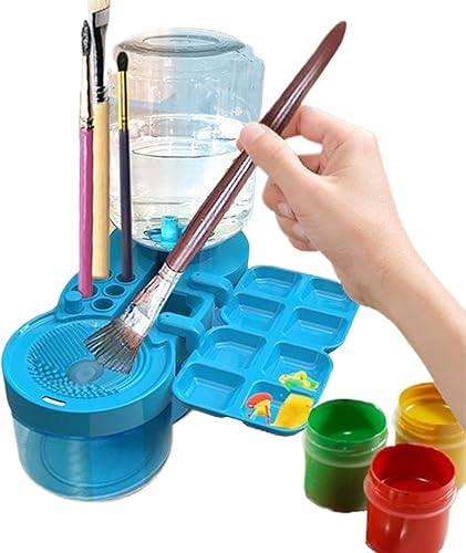 5-in-1 Paint Brush Cleaner with Water Circulation, Drain & Holder - Image 3
