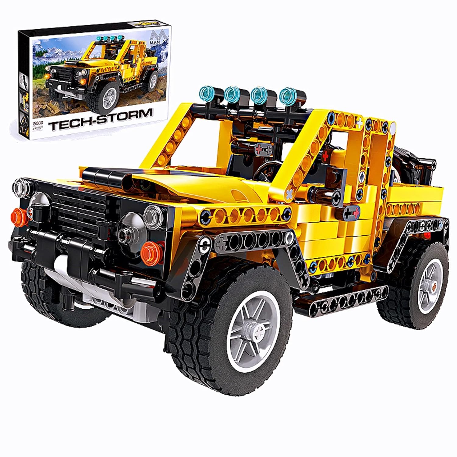 Off-Road Build A Pickup Car MOC Technique Building Block 491Pieces