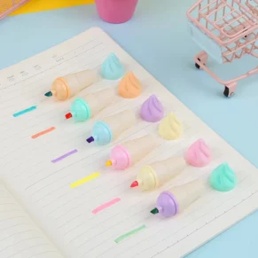 Kawaii Mini Ice-Cream Highlighters - Set of 6