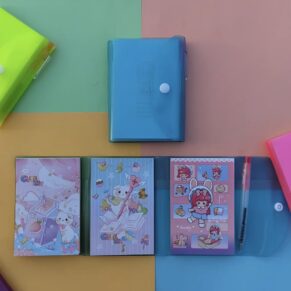 3 Fold Button Pocket Diary with Pen