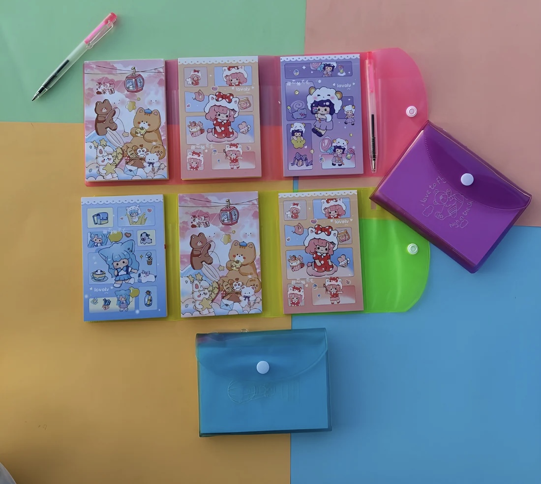 3 Fold Button Pocket Diary with Pen - Image 2