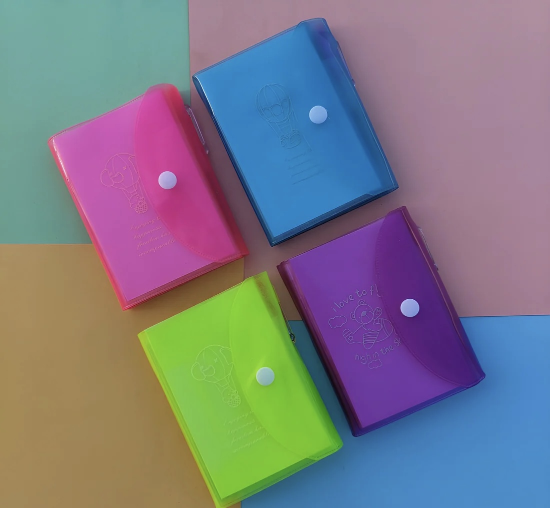 3 Fold Button Pocket Diary with Pen - Image 3