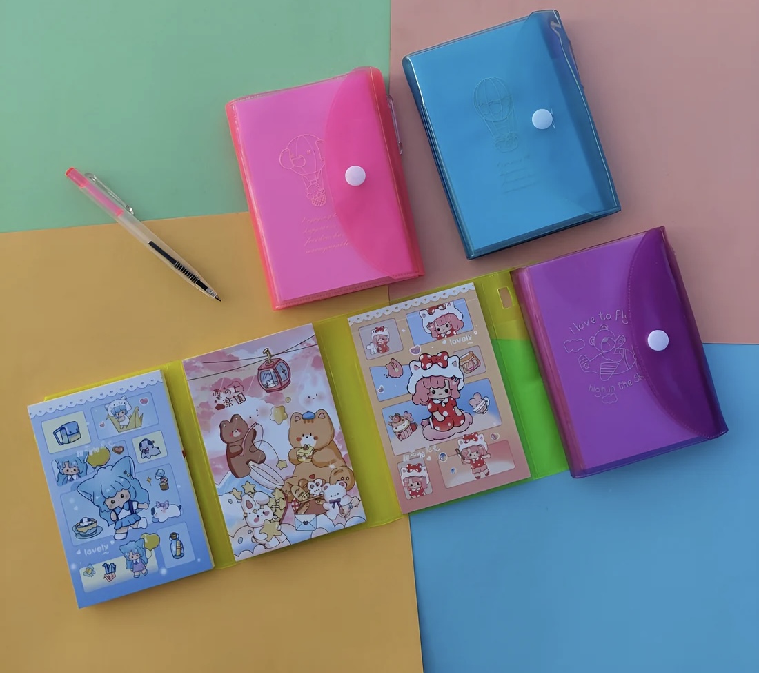 3 Fold Button Pocket Diary with Pen - Image 4