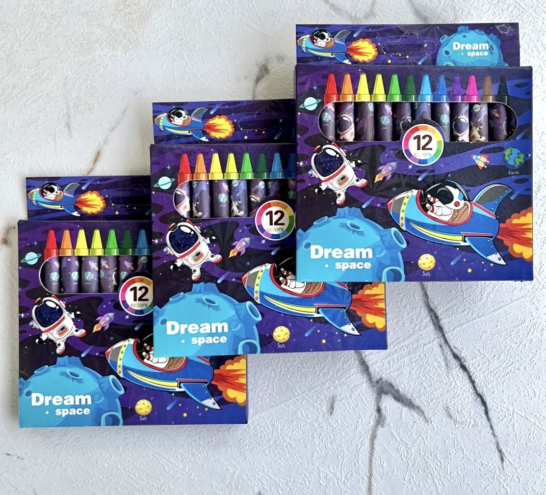 Space And Dinosaur Theme Crayons