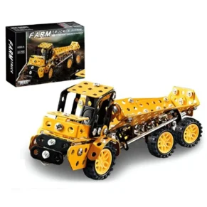 Metal DIY Car Building Blocks for Kids – Educational & Creative Mechanical Construction Kit | 6605 Farm Truck Model | 221 Metal Pieces | Ideal for Ages 8+
