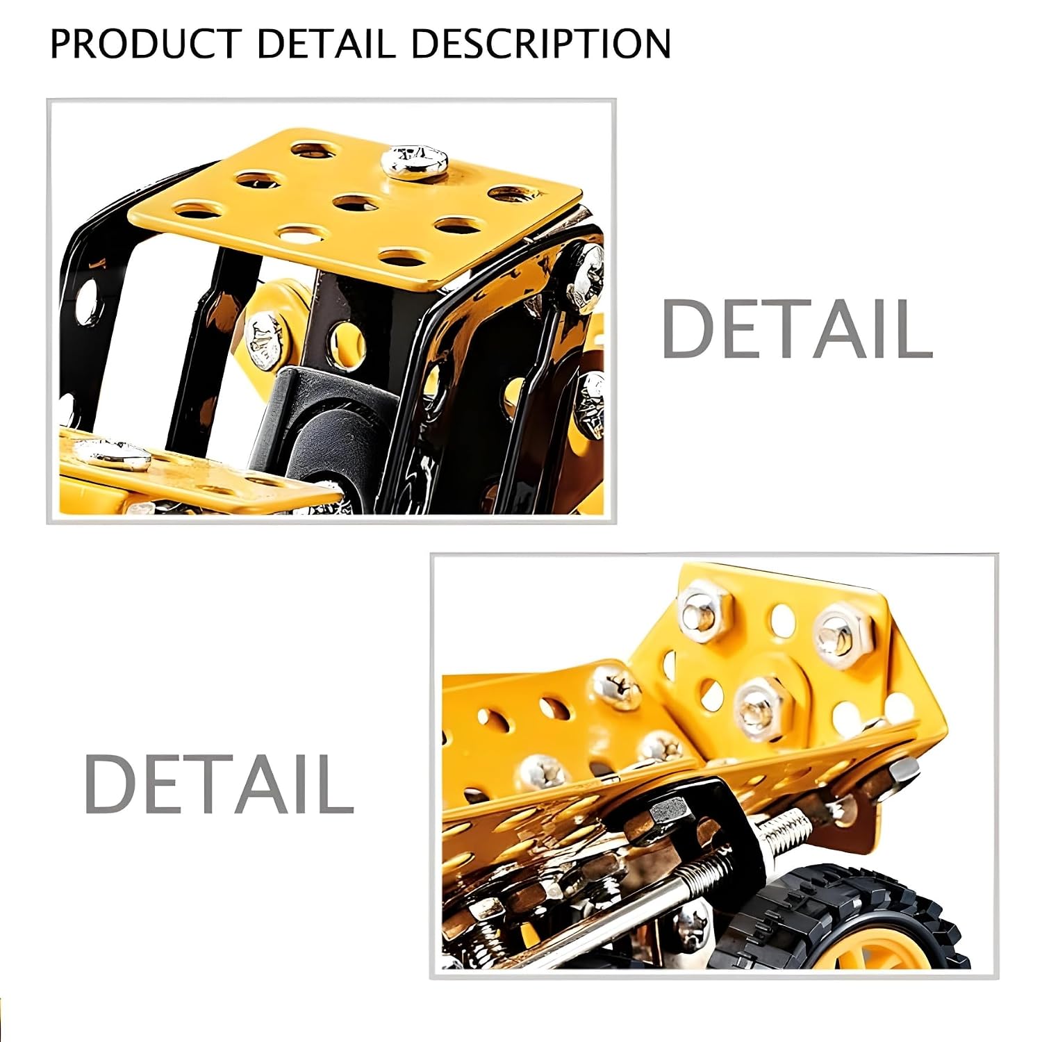 Metal DIY Car Building Blocks for Kids – Educational & Creative Mechanical Construction Kit | 6605 Farm Truck Model | 221 Metal Pieces | Ideal for Ages 8+ - Image 7