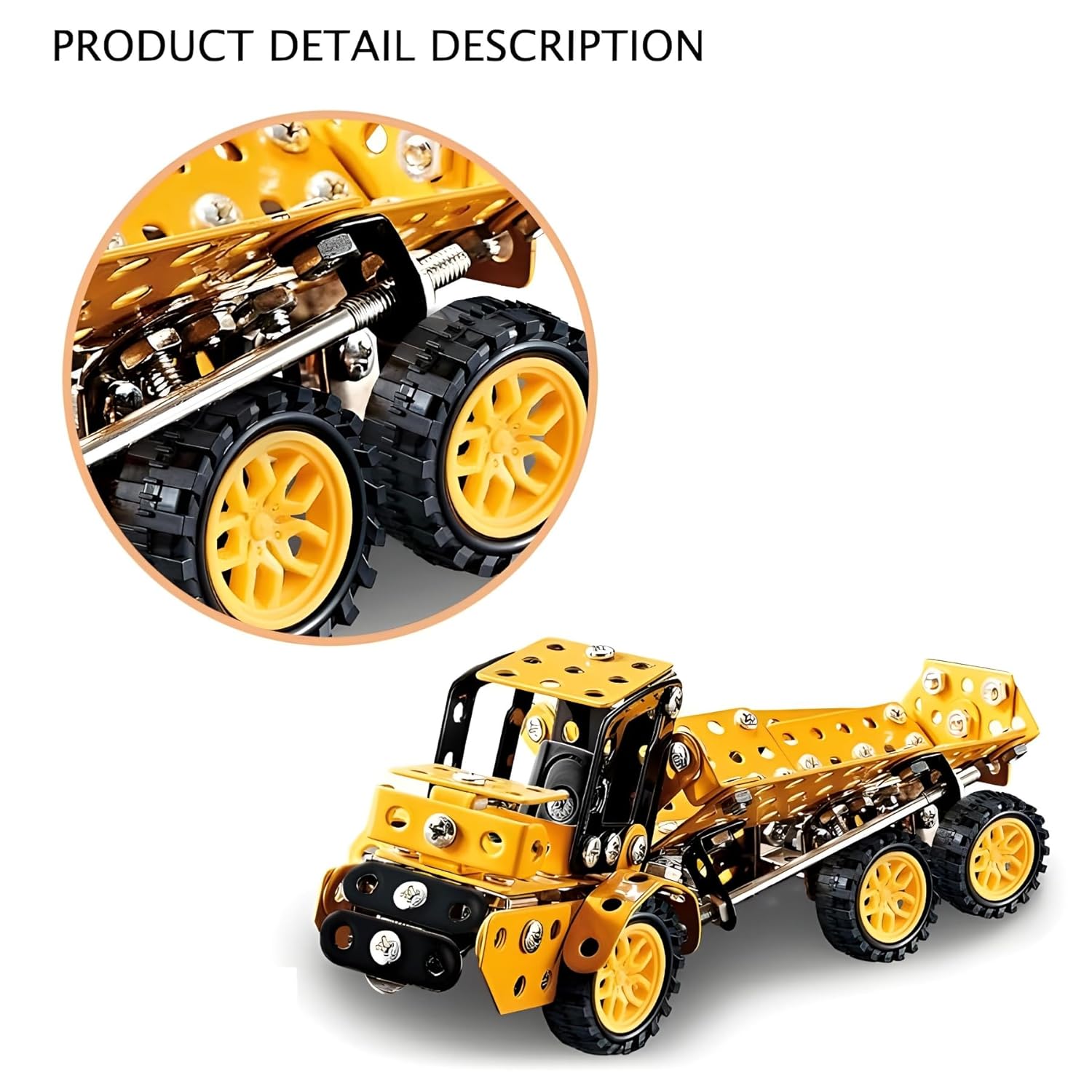 Metal DIY Car Building Blocks for Kids – Educational & Creative Mechanical Construction Kit | 6605 Farm Truck Model | 221 Metal Pieces | Ideal for Ages 8+ - Image 6