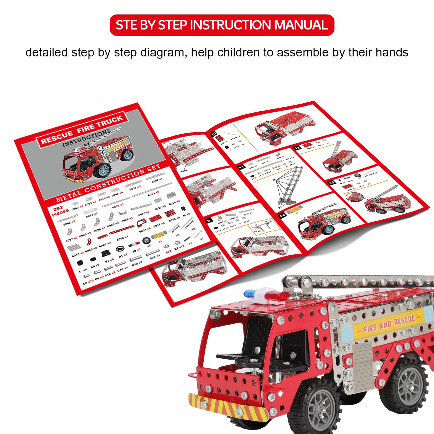 Fire Truck STEM Building Toys - Image 3