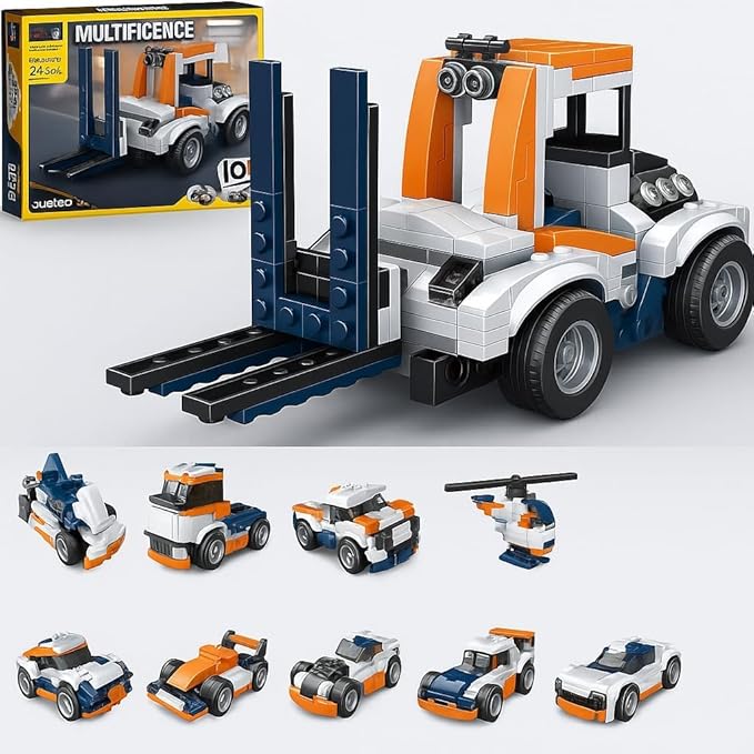 10-in-1 Engineering Vehicles Building Blocks Set 222+ Pieces