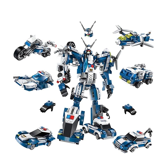 COGO 812 PCS 8 in 3 Educational Deform Big Truck Transform Building Blocks Toys for Kids 812 pcs - Image 4