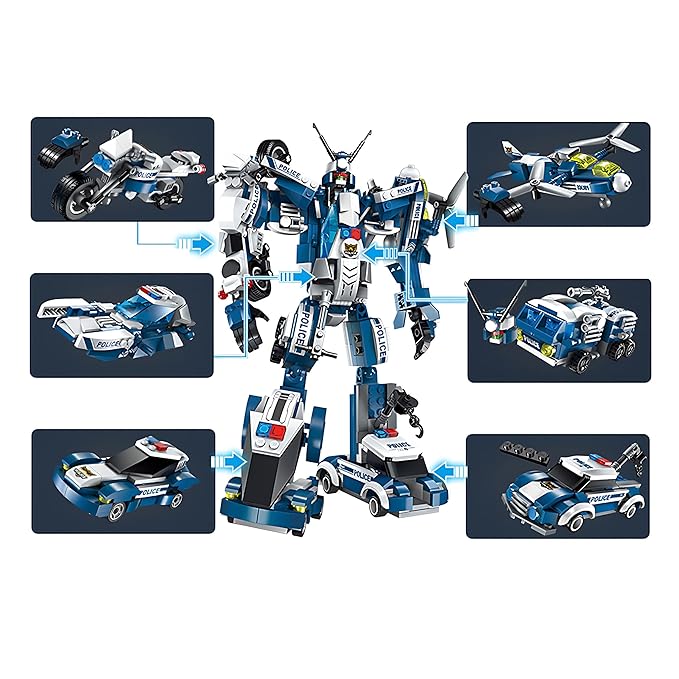 COGO 812 PCS 8 in 3 Educational Deform Big Truck Transform Building Blocks Toys for Kids 812 pcs - Image 8
