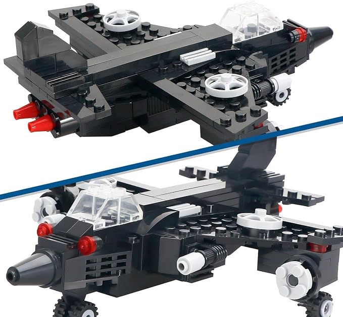 3-in-1 Creator Construction Toy Set (177 Pieces) – Jet Plane, Helicopter & Cannon Boat Building Kit - Image 3