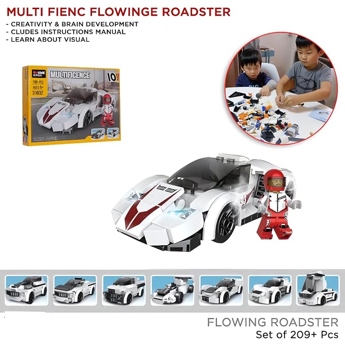 209 Pcs 10-in-1 Pull Back Car Toy Set – STEM Building Blocks - Image 4