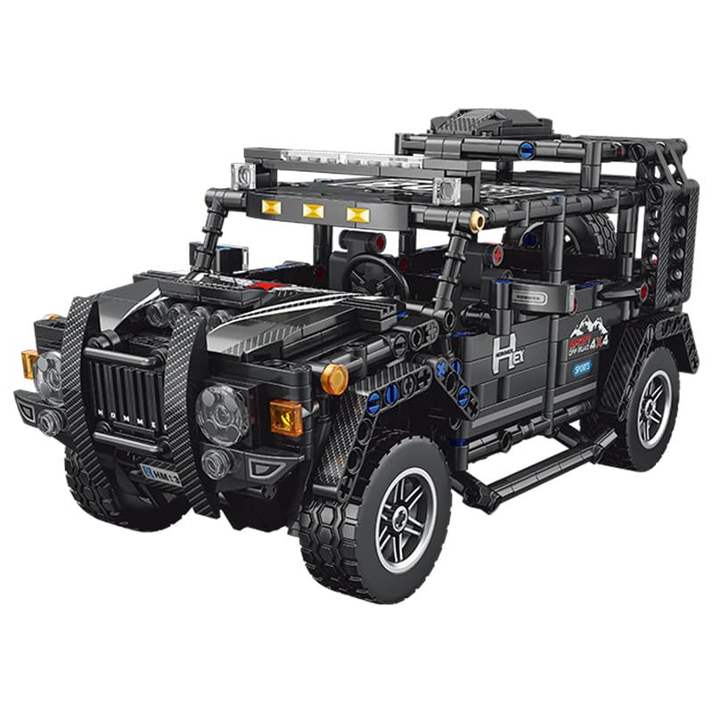DIY Blocks Pull-Back Car – Jeep | Buildable Construction Toy Car Kit - Image 4