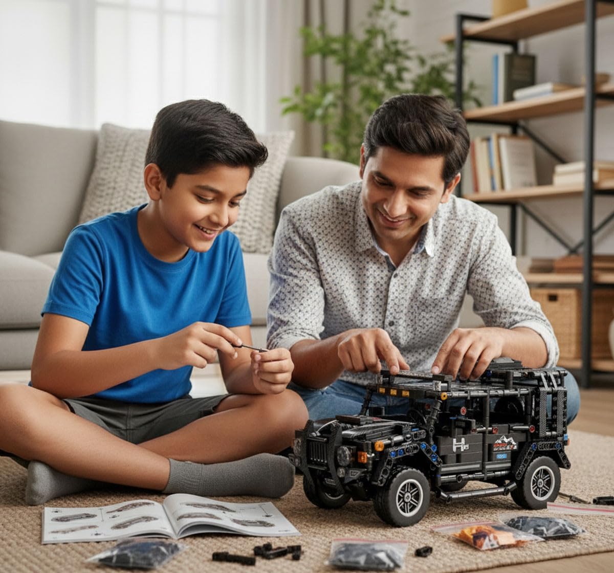 DIY Blocks Pull-Back Car – Jeep | Buildable Construction Toy Car Kit - Image 5