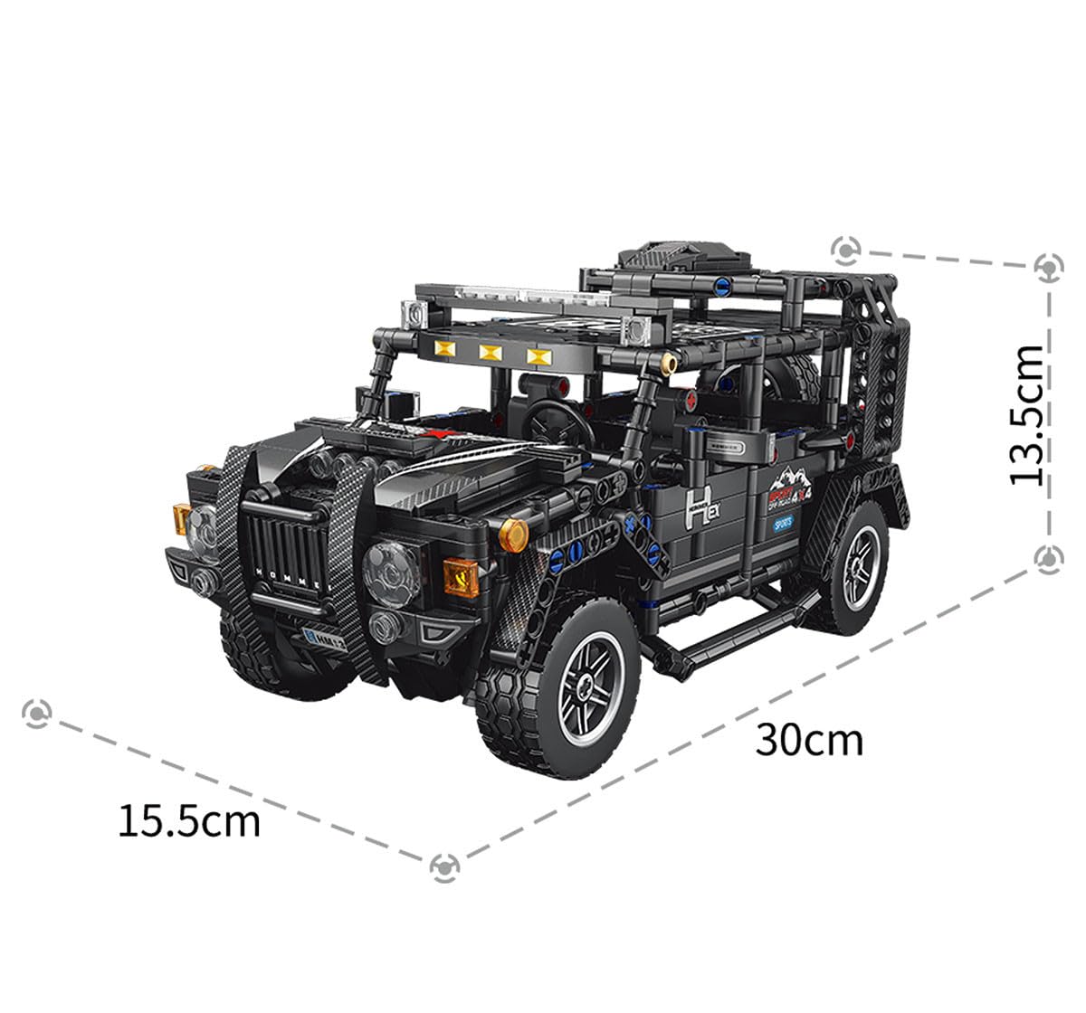 DIY Blocks Pull-Back Car – Jeep | Buildable Construction Toy Car Kit - Image 6