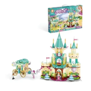 Magic Fairy Princess Castle Building Block Set with Enchanted Carriage, Mini Figures