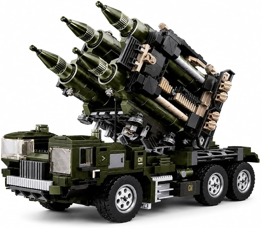 Military Missile Launcher Truck Building Block Set
