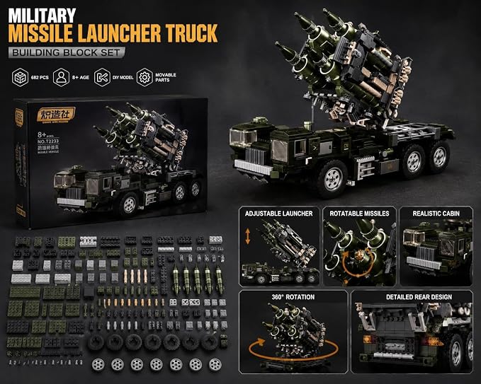 Military Missile Launcher Truck Building Block Set - Image 6
